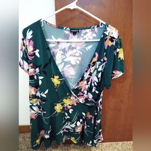Torrid Green Floral Shirt